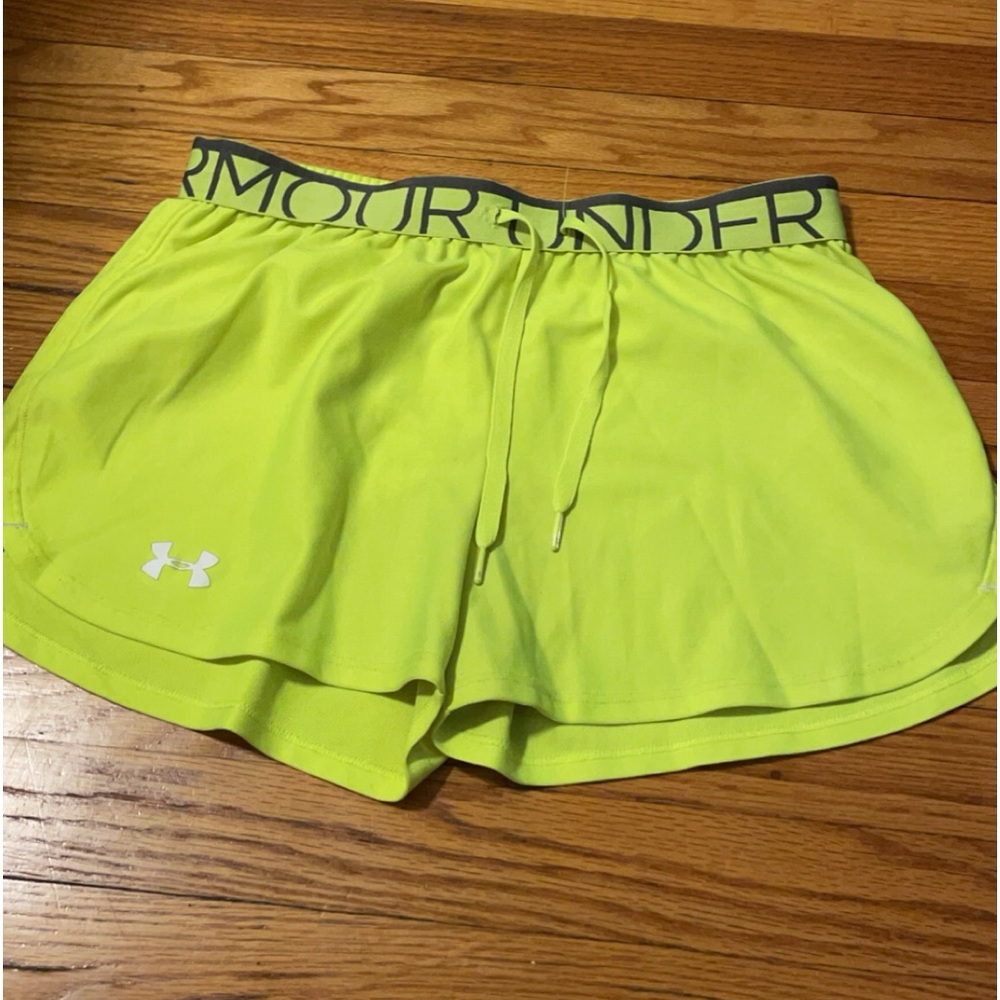 Under armour athletic shorts! Cute pop of color